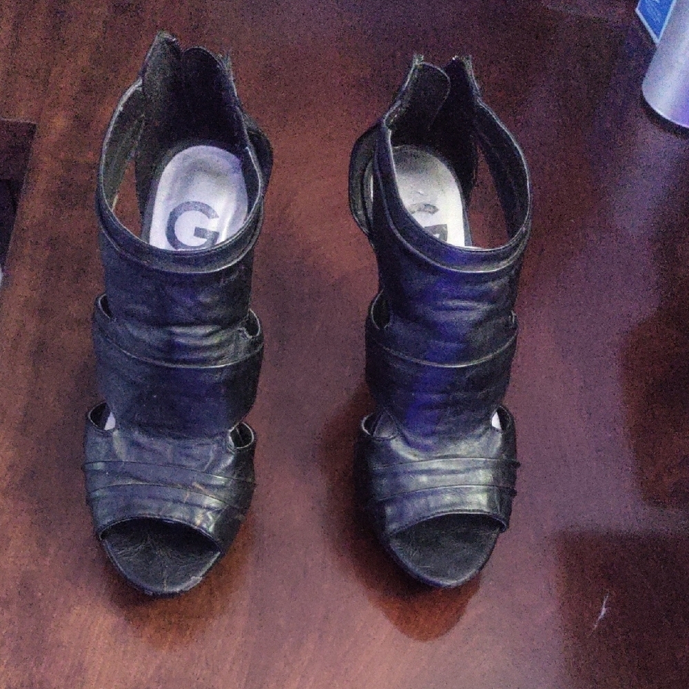 Guess Black Strappy Heels